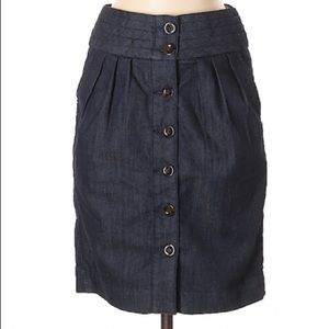 Pilcro and the Letterpress Dark Blue Midi Skirt